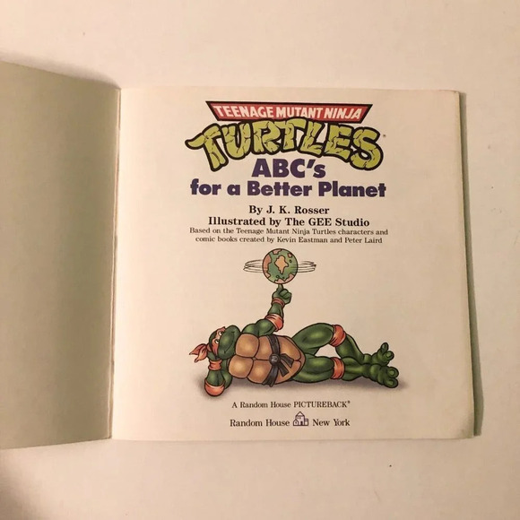 Vintage 1991 TMNT Teenage Mutant Ninja Turtles ABCs For a Better Planet Book - Picture 7 of 16